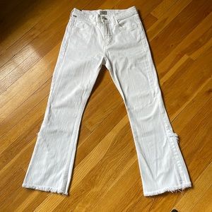 Citizens of Humanity Drew Cropped white jeans with “fray” detail.